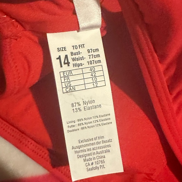 SEAFOLLY Tank Bikini Top in Chilli Red NWOT - Picture 10 of 14